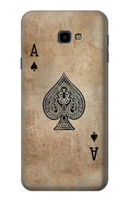 W2928 Vintage Spades Ace Card Hard Case and Leather Flip Case For Samsung Galaxy J4+ (2018), J4 Plus (2018)
