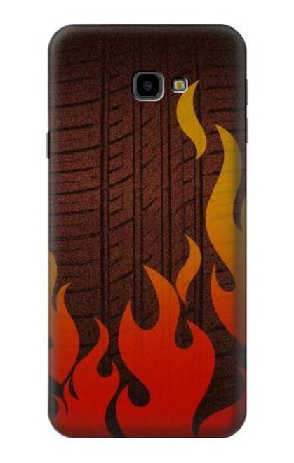 W2988 Rally Car Tire Fire Hard Case and Leather Flip Case For Samsung Galaxy J4+ (2018), J4 Plus (2018)