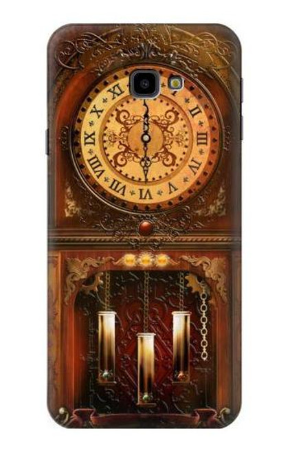 W3174 Grandfather Clock Hard Case and Leather Flip Case For Samsung Galaxy J4+ (2018), J4 Plus (2018)