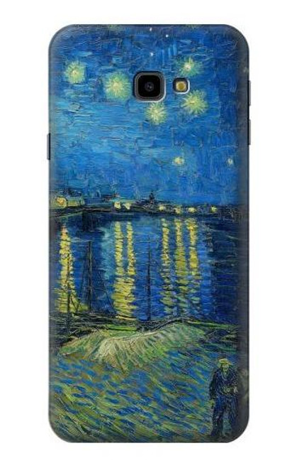 W3336 Van Gogh Starry Night Over the Rhone Hard Case and Leather Flip Case For Samsung Galaxy J4+ (2018), J4 Plus (2018)