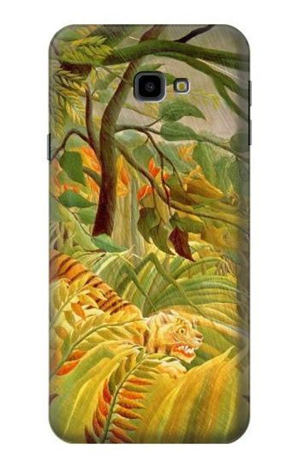 W3344 Henri Rousseau Tiger in a Tropical Storm Hard Case and Leather Flip Case For Samsung Galaxy J4+ (2018), J4 Plus (2018)