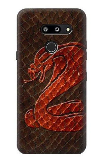 W0663 Cobra Snake Skin Hard Case and Leather Flip Case For LG G8 ThinQ