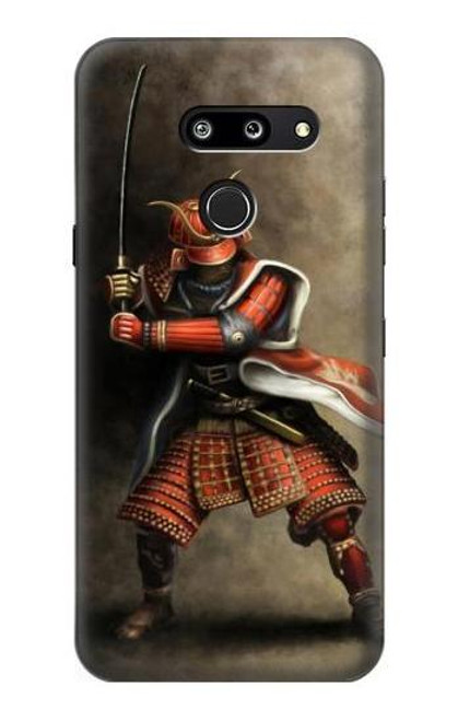 W0796 Japan Red Samurai Hard Case and Leather Flip Case For LG G8 ThinQ