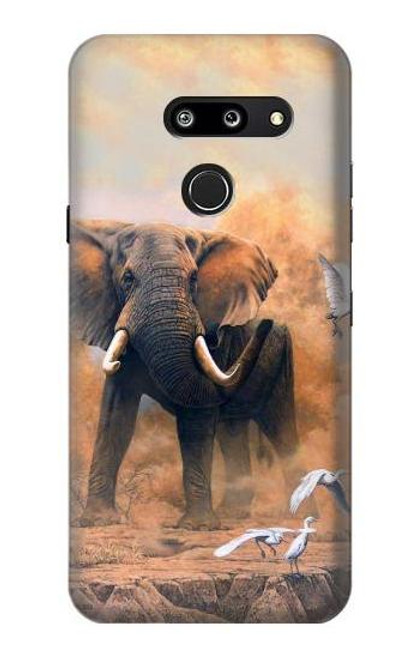 W1292 Dusty Elephant Egrets Hard Case and Leather Flip Case For LG G8 ThinQ