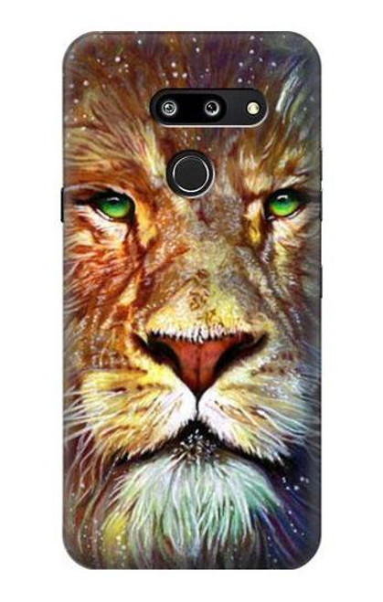 W1354 Lion Hard Case and Leather Flip Case For LG G8 ThinQ