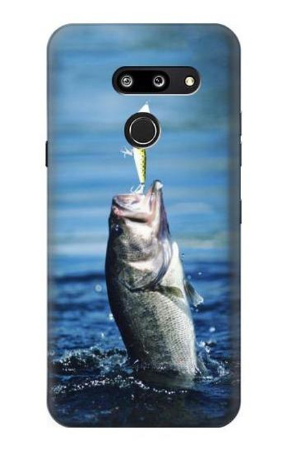 W1594 Bass Fishing Hard Case and Leather Flip Case For LG G8 ThinQ