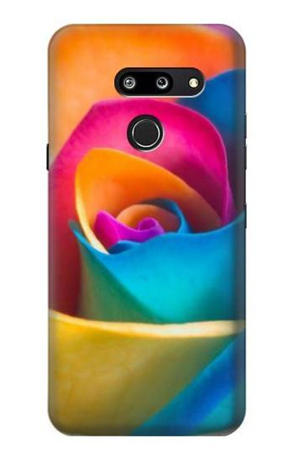 W1671 Rainbow Colorful Rose Hard Case and Leather Flip Case For LG G8 ThinQ