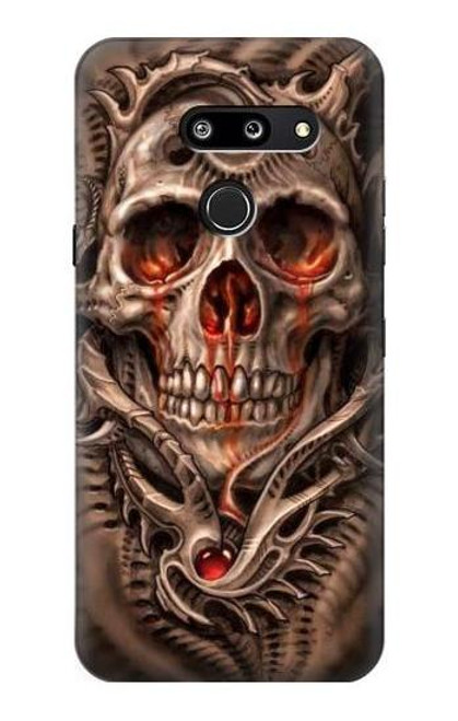 W1675 Skull Blood Tattoo Hard Case and Leather Flip Case For LG G8 ThinQ