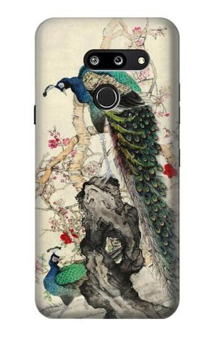 W2086 Peacock Painting Hard Case and Leather Flip Case For LG G8 ThinQ