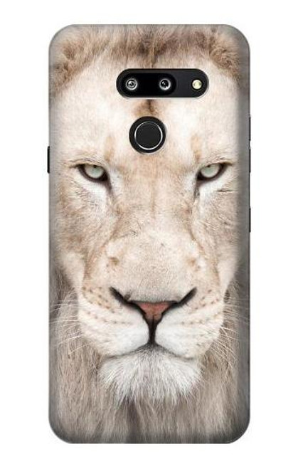W2399 White Lion Face Hard Case and Leather Flip Case For LG G8 ThinQ