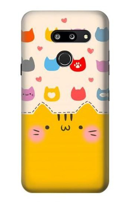 W2442 Cute Cat Cartoon Funny Hard Case and Leather Flip Case For LG G8 ThinQ