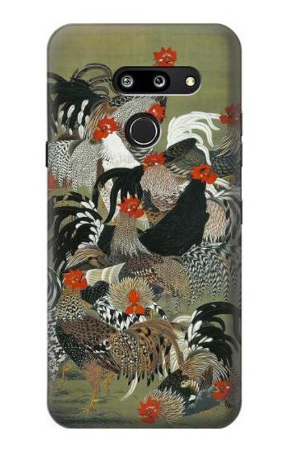 W2699 Ito Jakuchu Rooster Hard Case and Leather Flip Case For LG G8 ThinQ