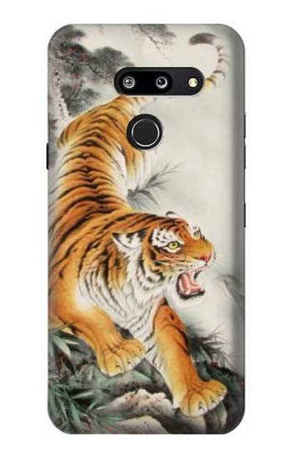 W2751 Chinese Tiger Brush Painting Hard Case and Leather Flip Case For LG G8 ThinQ