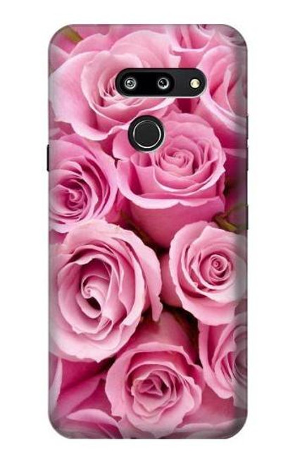 W2943 Pink Rose Hard Case and Leather Flip Case For LG G8 ThinQ