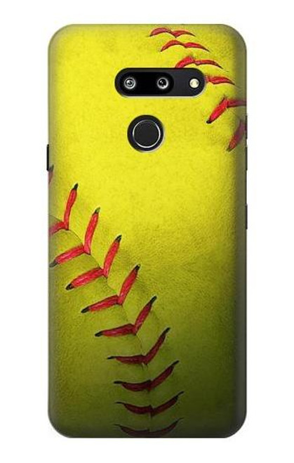 W3031 Yellow Softball Ball Hard Case and Leather Flip Case For LG G8 ThinQ