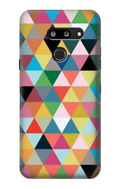 W3049 Triangles Vibrant Colors Hard Case and Leather Flip Case For LG G8 ThinQ