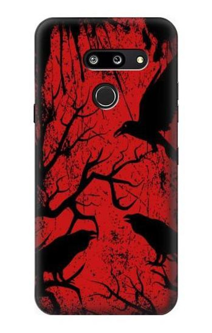 W3325 Crow Black Blood Tree Hard Case and Leather Flip Case For LG G8 ThinQ