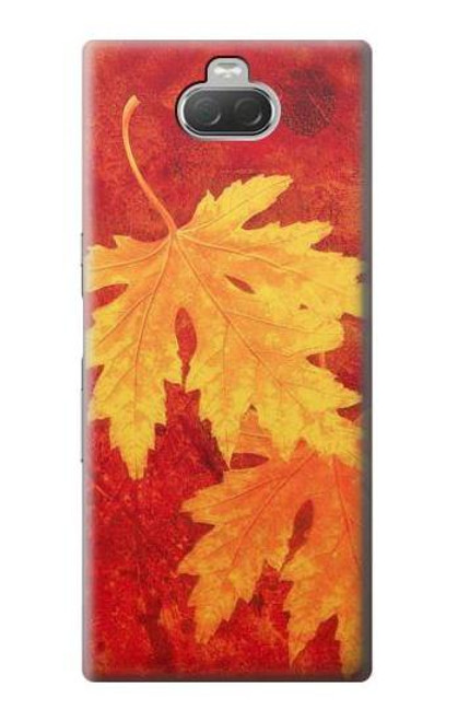 W0479 Maple Leaf Hard Case and Leather Flip Case For Sony Xperia 10