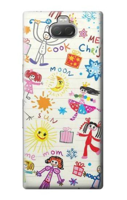 W3280 Kids Drawing Hard Case and Leather Flip Case For Sony Xperia 10