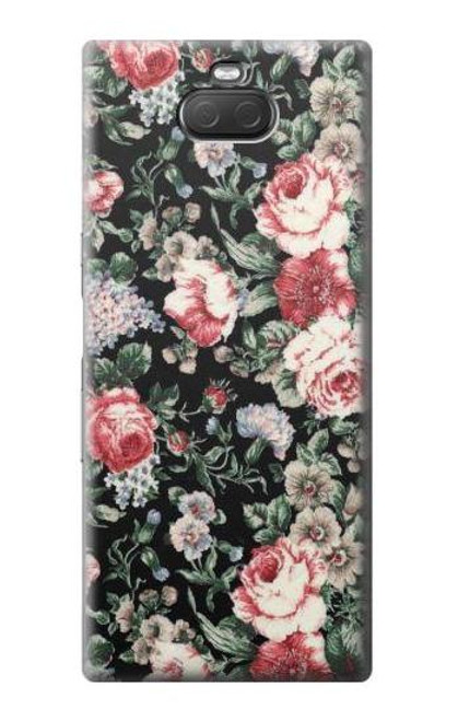 W2727 Vintage Rose Pattern Hard Case and Leather Flip Case For Sony Xperia 10 Plus