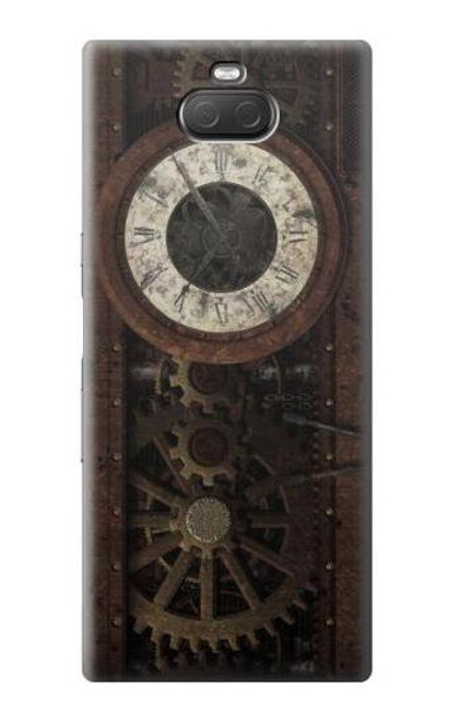 W3221 Steampunk Clock Gears Hard Case and Leather Flip Case For Sony Xperia 10 Plus
