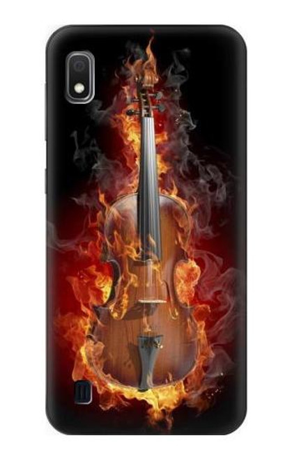 W0864 Fire Violin Hard Case and Leather Flip Case For Samsung Galaxy A10