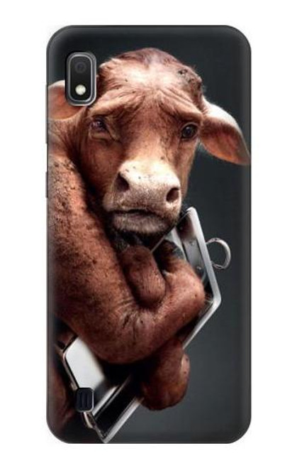 W1271 Crazy Cow Hard Case and Leather Flip Case For Samsung Galaxy A10