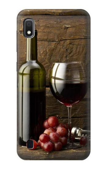 W1316 Grapes Bottle and Glass of Red Wine Hard Case and Leather Flip Case For Samsung Galaxy A10