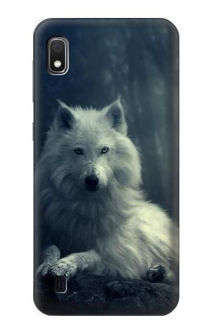 W1516 White Wolf Hard Case and Leather Flip Case For Samsung Galaxy A10