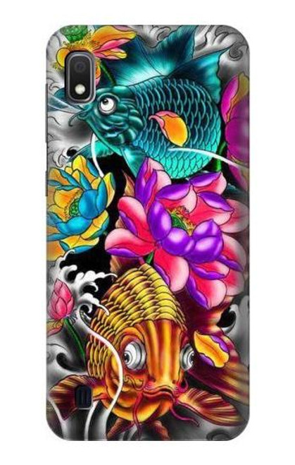 W1630 Fish Japanese Oriental Tattoo Hard Case and Leather Flip Case For Samsung Galaxy A10