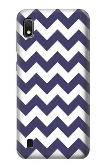 W2345 Navy Blue Shavron Zig Zag Pattern Hard Case and Leather Flip Case For Samsung Galaxy A10