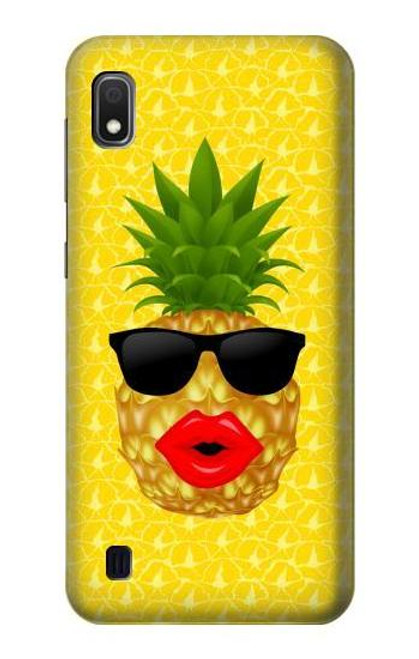 W2443 Funny Pineapple Sunglasses Kiss Hard Case and Leather Flip Case For Samsung Galaxy A10