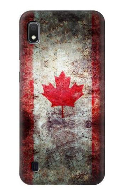 W2490 Canada Maple Leaf Flag Texture Hard Case and Leather Flip Case For Samsung Galaxy A10