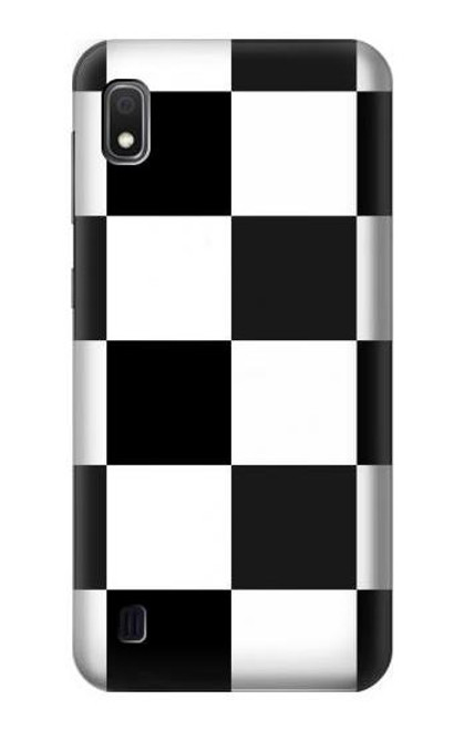 W2492 Black and White Check Hard Case and Leather Flip Case For Samsung Galaxy A10