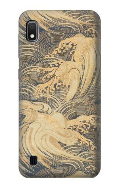 W2680 Japan Art Obi With Stylized Waves Hard Case and Leather Flip Case For Samsung Galaxy A10