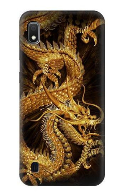 W2804 Chinese Gold Dragon Printed Hard Case and Leather Flip Case For Samsung Galaxy A10