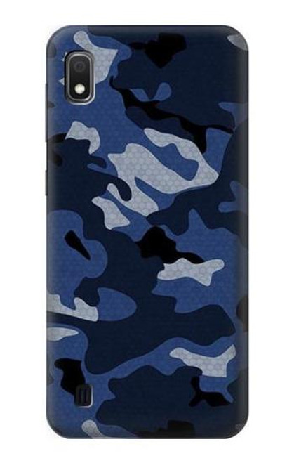 W2959 Navy Blue Camo Camouflage Hard Case and Leather Flip Case For Samsung Galaxy A10