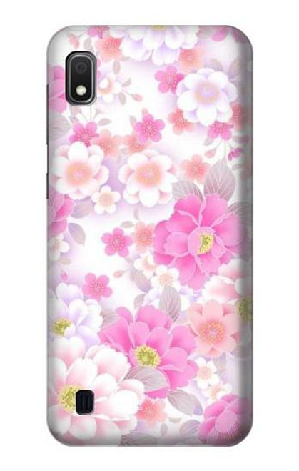 W3036 Pink Sweet Flower Flora Hard Case and Leather Flip Case For Samsung Galaxy A10