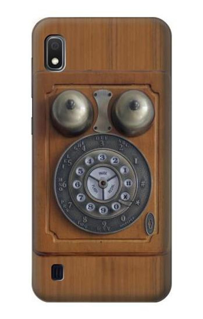 W3146 Antique Wall Retro Dial Phone Hard Case and Leather Flip Case For Samsung Galaxy A10