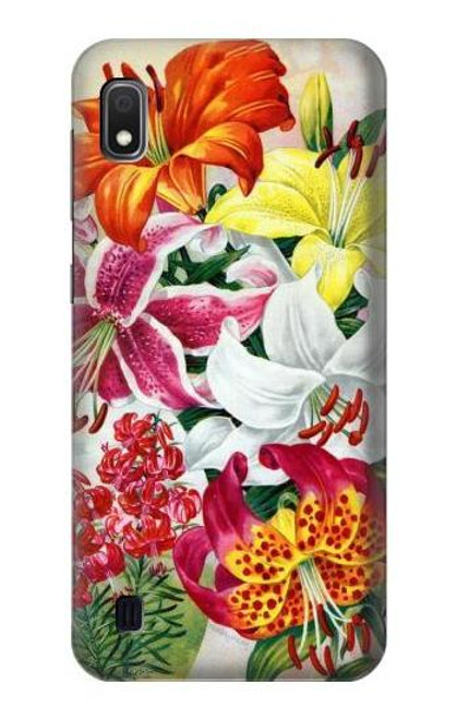 W3205 Retro Art Flowers Hard Case and Leather Flip Case For Samsung Galaxy A10