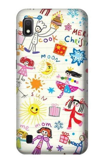 W3280 Kids Drawing Hard Case and Leather Flip Case For Samsung Galaxy A10