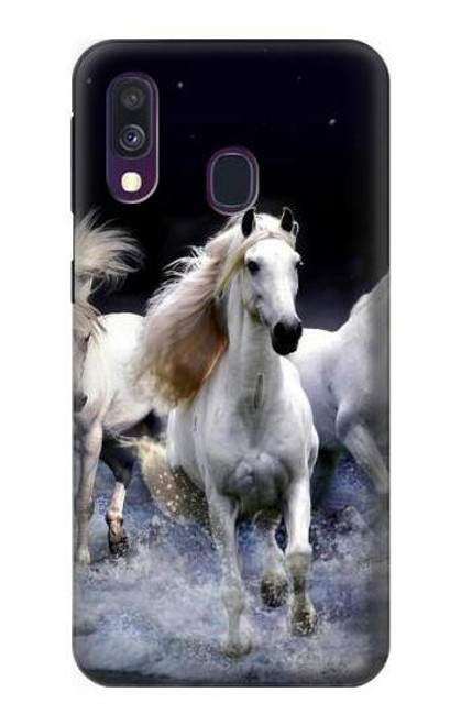 W0246 White Horse Hard Case and Leather Flip Case For Samsung Galaxy A40