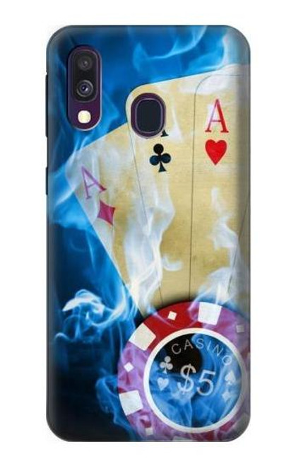 W0348 Casino Hard Case and Leather Flip Case For Samsung Galaxy A40