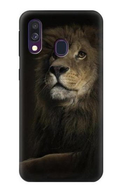 W0472 Lion Hard Case and Leather Flip Case For Samsung Galaxy A40