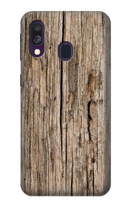 W0600 Wood Graphic Printed Hard Case and Leather Flip Case For Samsung Galaxy A40