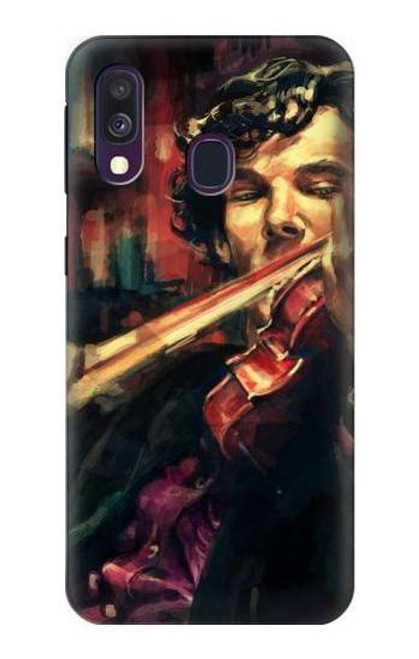 W0723 Violin Art Paint Hard Case and Leather Flip Case For Samsung Galaxy A40