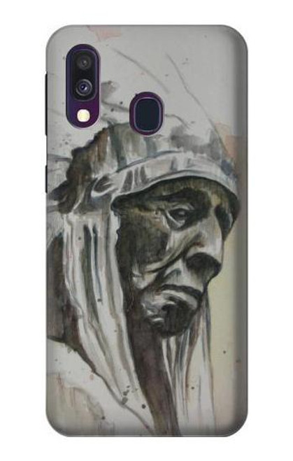 W0792 Indian Chief Hard Case and Leather Flip Case For Samsung Galaxy A40