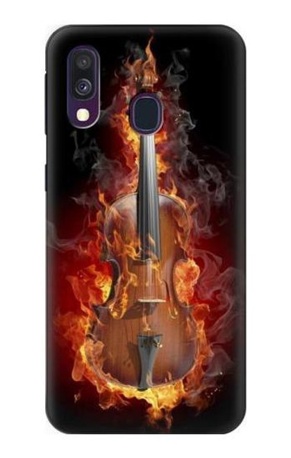 W0864 Fire Violin Hard Case and Leather Flip Case For Samsung Galaxy A40