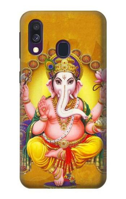 W0896 Lord Ganesh Hindu God Hard Case and Leather Flip Case For Samsung Galaxy A40