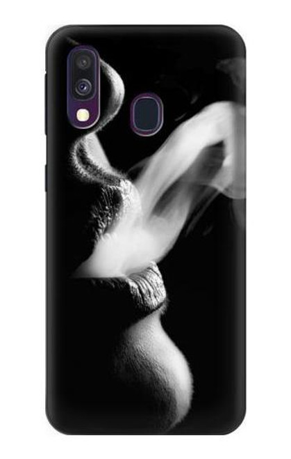 W0917 Sexy Lip Girl Smoking Hard Case and Leather Flip Case For Samsung Galaxy A40